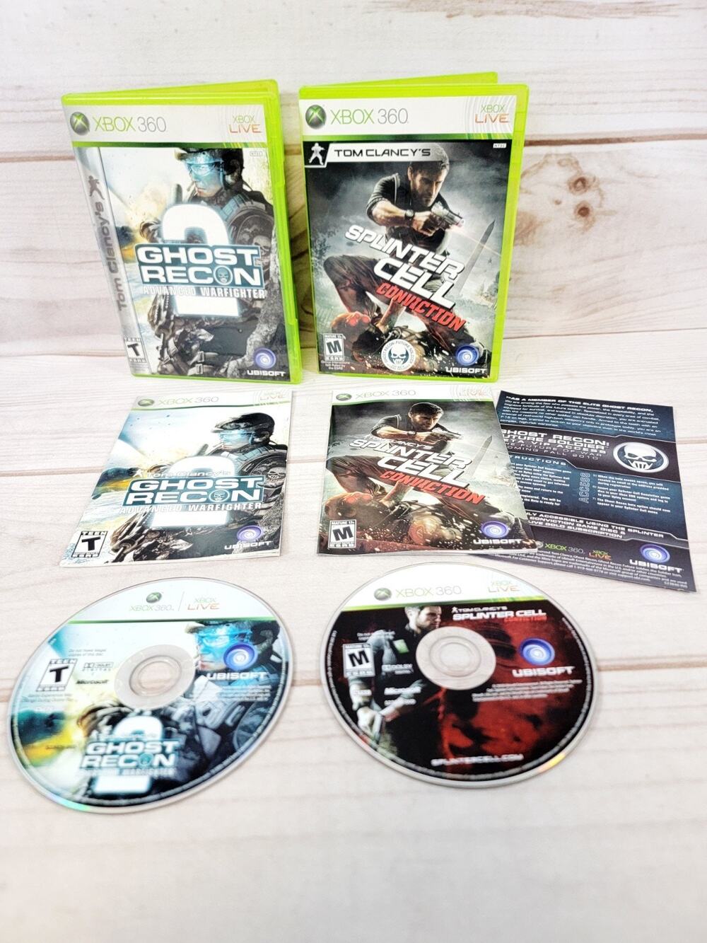 Tom Clancy's Ghost Recon Advanced Warfighter 1 & Splinter Cell Xbox 360 CIB